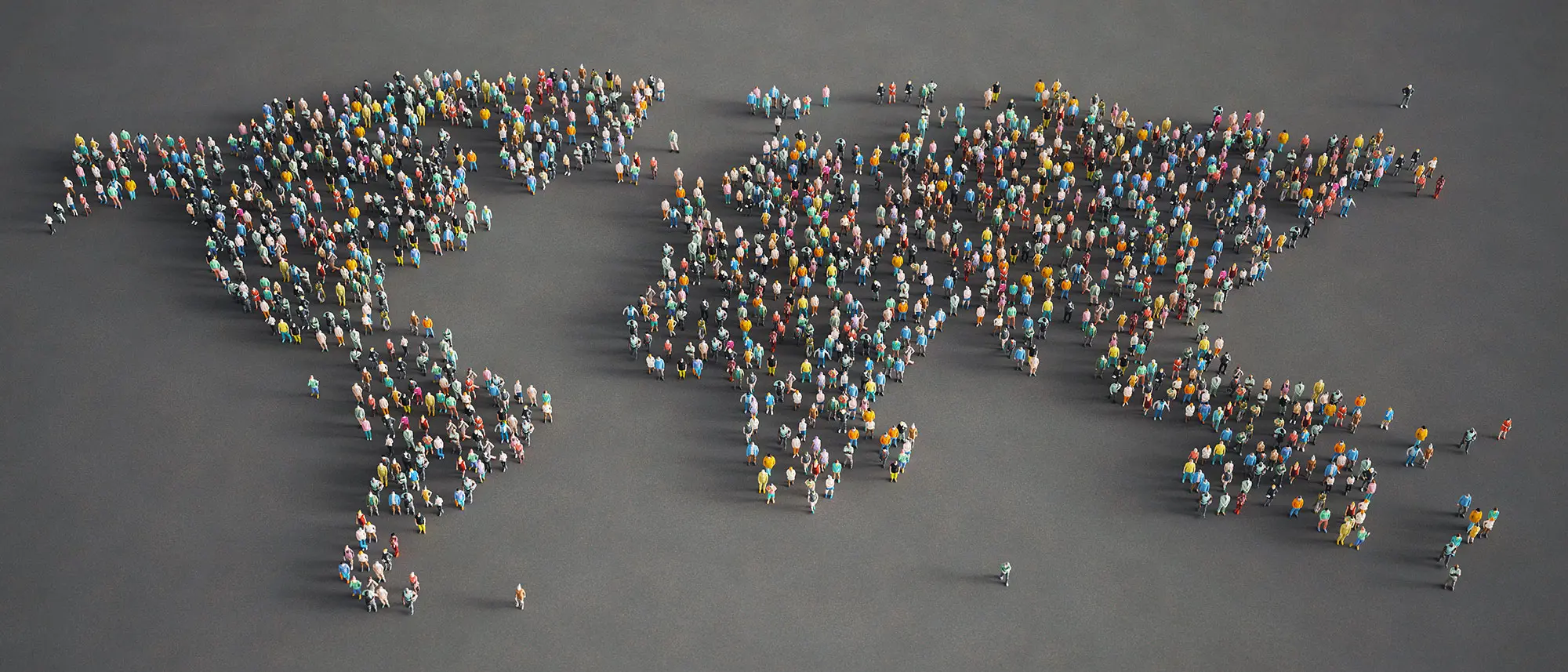 Globe made up of people