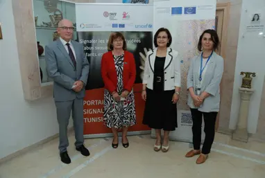 Mr Marcus Cornaro, Ambassador of the EU in Tunisia, Minister Mme Imen Zahwani Houimel