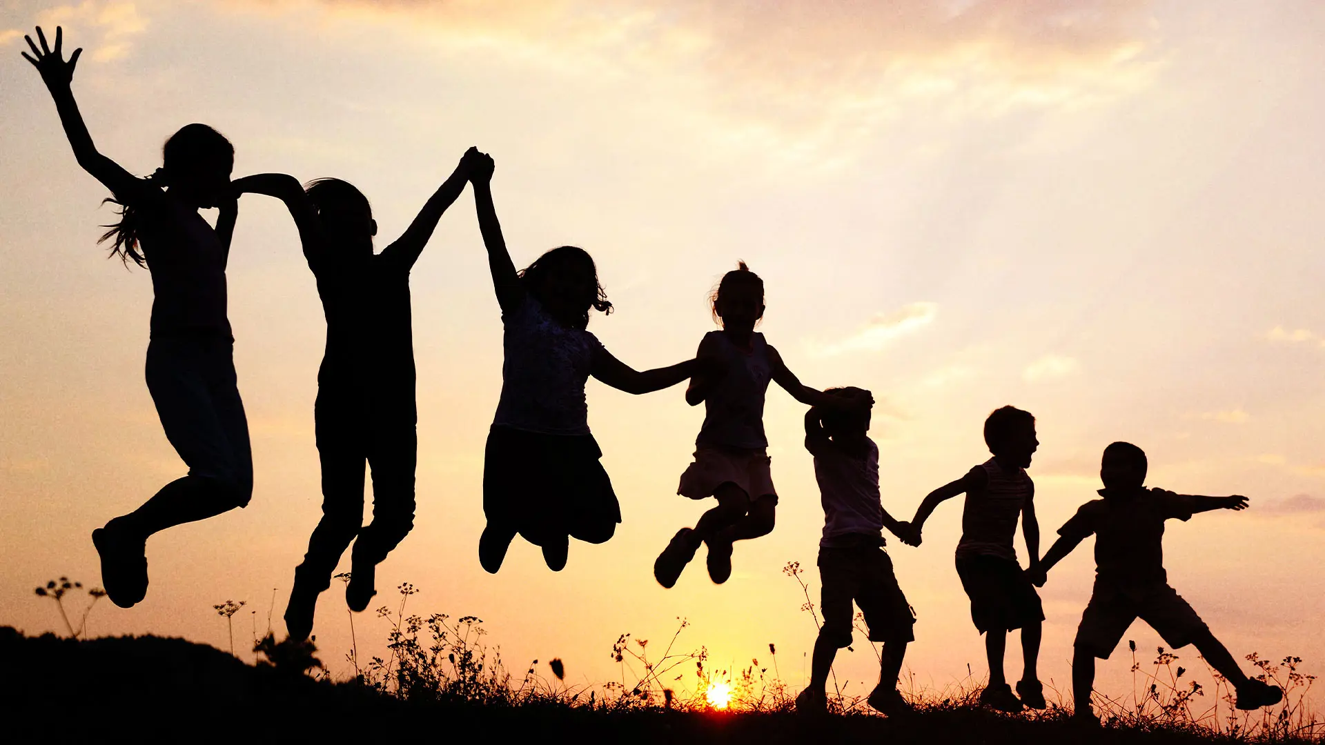 Children playing in the sun