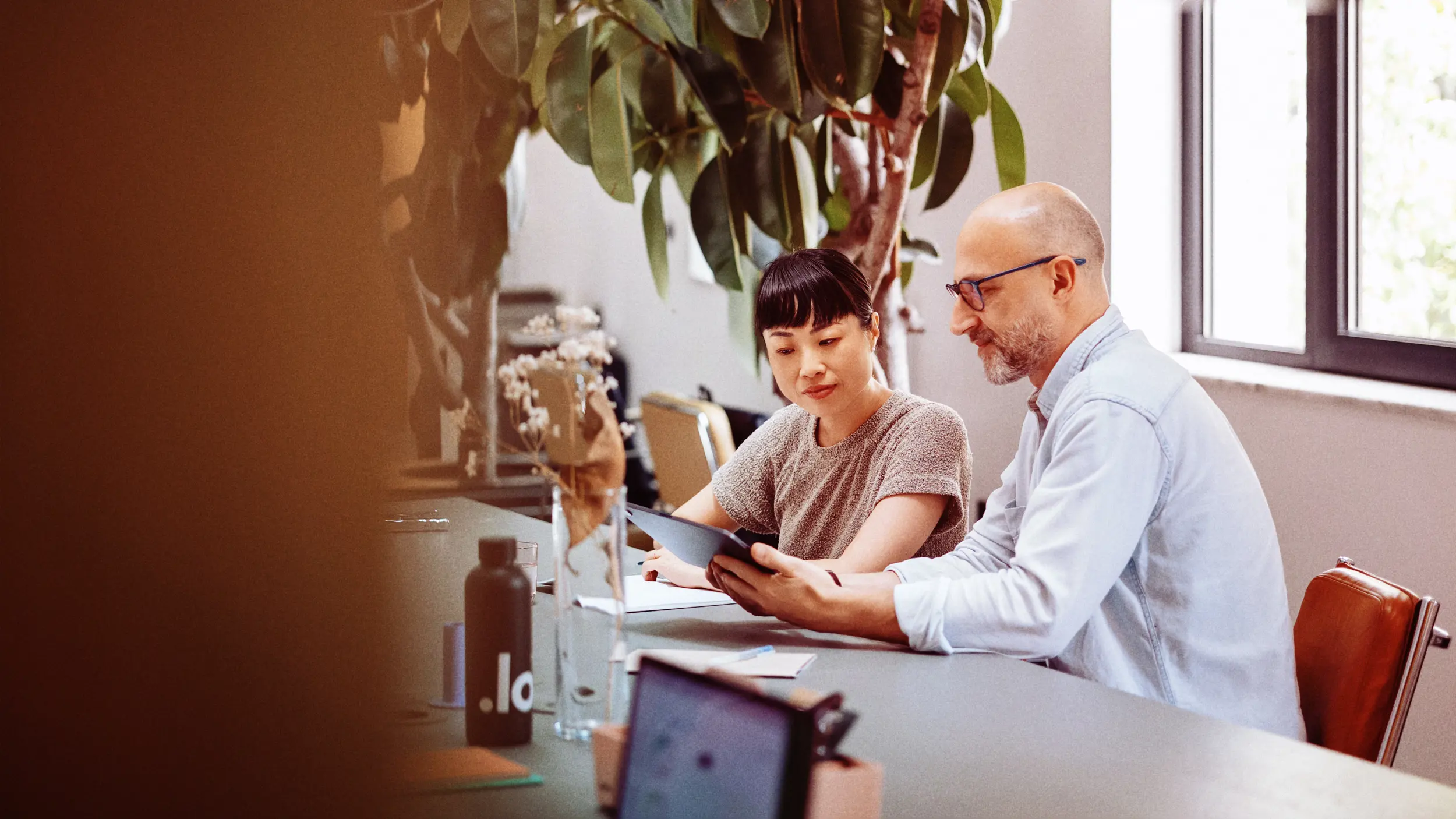 Colleagues working together in an office  