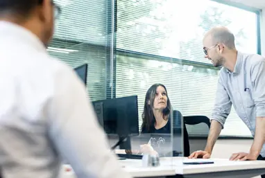 People working in an office